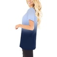 thumbnail image 4 of Pompotops T-shirt Décontracté à Manches Courtes Imprimé Dégradé Col en V pour Femmes, 4 of 7