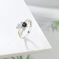 thumbnail image 4 of Gem Stone King 925 Silver and 10K Yellow Gold White Moissanite and Green Mystic Topaz and White Lab Grown Diamond Ring for Women (1.04 Cttw, Gemstone, Heart Shape 5MM, Size 7), 4 of 5