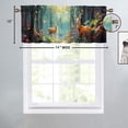thumbnail image 4 of Forest Deer Printed Window Curtains Valances for Kitchen Spring Colourful Flowers Butterfly Rainforest Landscapes Privacy Decorative Rod Pocket Short Window Valance Curtains 54 by 18 in, 1 Panel, 4 of 6