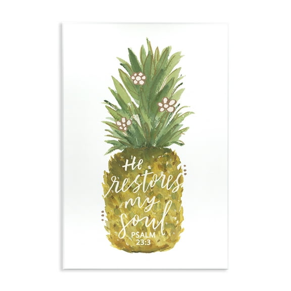 Stupell Industries Restores My Soul Pineapple Religious & Spiritual Painting Unframed Art Print Wall Art, 10 x 15