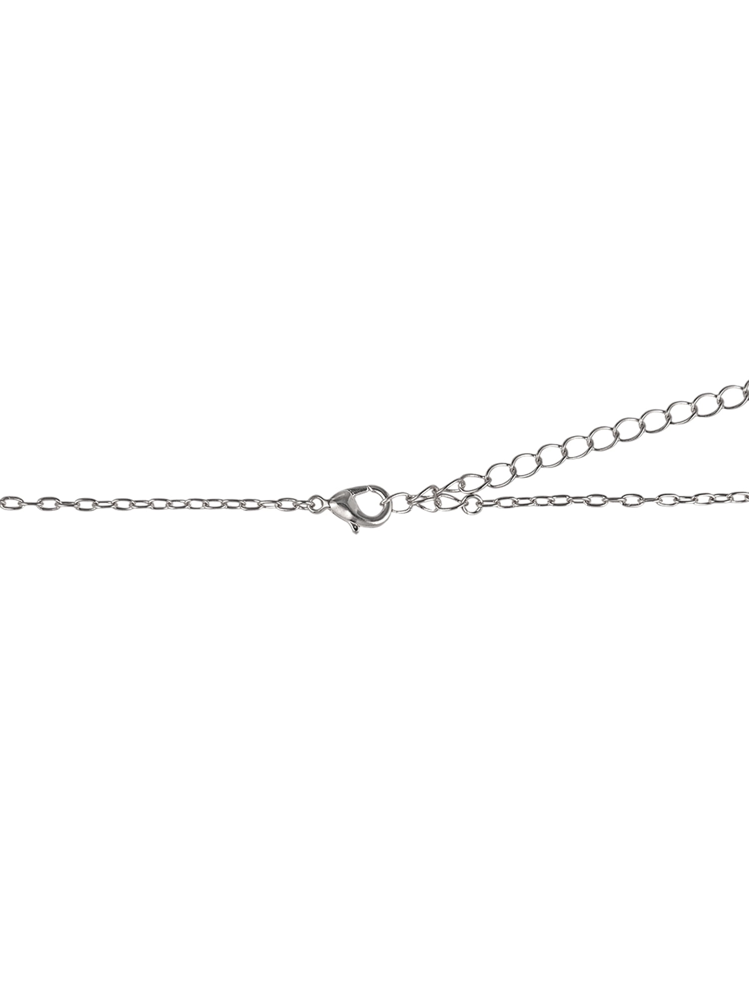 Time and Tru Silvertone Chain with Ruby Birthstone "July" Necklace