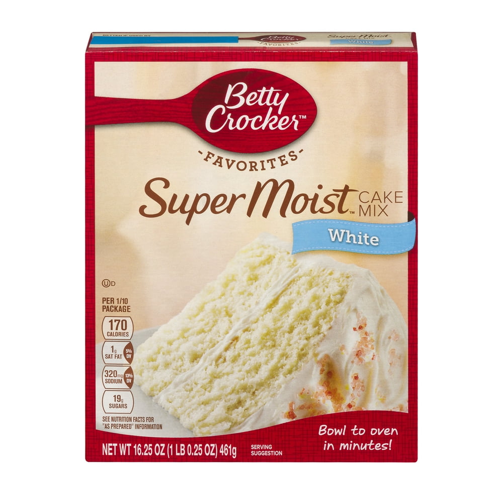 Betty Crocker Super Moist White Cake Mix, 16.25 oz Box