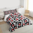 thumbnail image 3 of Feelyou Black Princess Bow Queen Comforter Set, Square Buffalo Bedding Comforter Set, 3pcs, 3 of 8