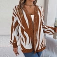 thumbnail image 7 of BLVB Women's Color Block Long Lantern Sleeve Open Front Knit Cardigan Casual Sweater Fall Fashion Coats Knitwear, 7 of 7