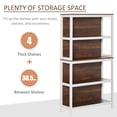 thumbnail image 4 of HomCom 31.5"W x 11.75"D x 59.75"H 4-Shelf Freestanding Shelves, White and Walnut, 4 of 9