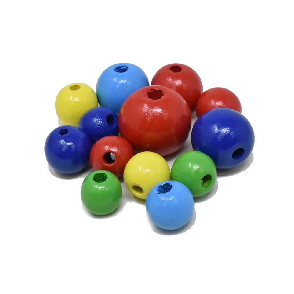 Craft Wood Assorted Round Beads, 13-Piece - Walmart.com