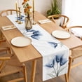 thumbnail image 3 of Blue Tulip Table Runner - 60 Inch Long, Kitchen Dining Table Runner Dresser Scarves, Spring Floral Botanical Leaves Pastoral Farmhouse Decor for Coffee Tables Wedding Party Banquet, 3 of 8
