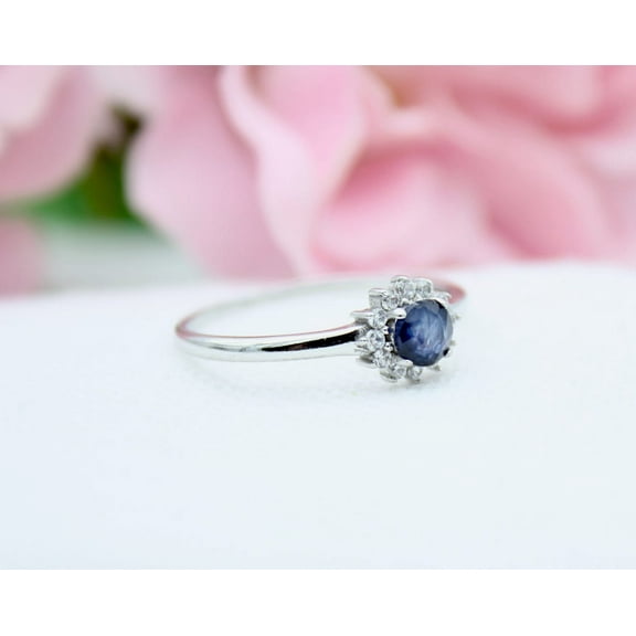 Natural Blue Sapphire 925 Sterling Silver Ring,Engagemant Ring, Birthstone Rings for Women, Gift For Her