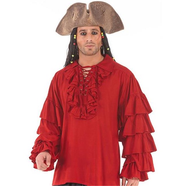 The Pirate Dressing C1084 Henry Morgan Chemise - Rouge - Très Grand