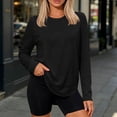 thumbnail image 4 of SAWOBUUN Womens Workout Tops Long Sleeve Crew Neck Athletic Running Shirts Active Wear Tee for Fall Winter, 4 of 6