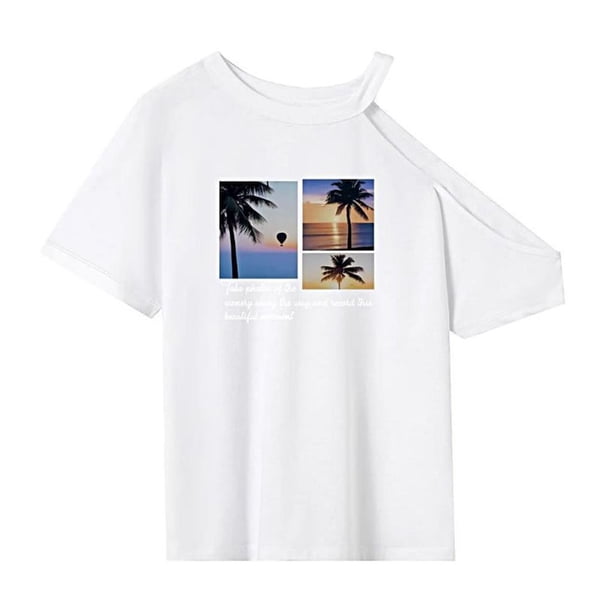 Camiseta para mujer Camiseta básica Casual Activewear Cuello redondo Camisa para el trabajo Playa XL