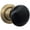 Double Dummy (non-functional), variant on Magnifique Classic Door Set with Black Porcelain Knobs (Antique Brass Finish/Double Dummy Function)