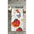 thumbnail image 3 of Ambesonne Nature Quilted Bedspread Set 2 Pcs, Swirled Flowers Flamingo, Twin Size, Multicolor, 3 of 3