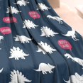 thumbnail image 3 of DarkBlue Cartoon Dinosaurs SpeechBubbles Pattern Blanket,Comfortable Soft Flannel Throw Blanket,All Season,Warm Lightweight Blankets for Sofa Bed Couch Living Room Chair,30"x40", 3 of 4