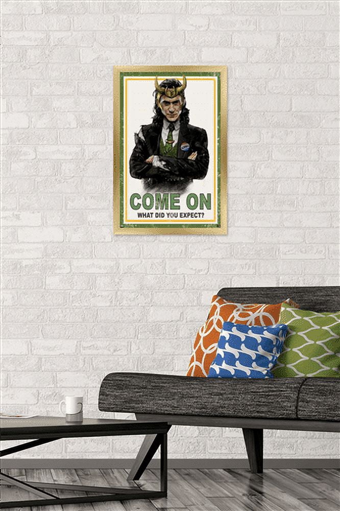 Marvel Loki - What Did You Expect? Wall Poster, 14.725" x 22.375", Framed