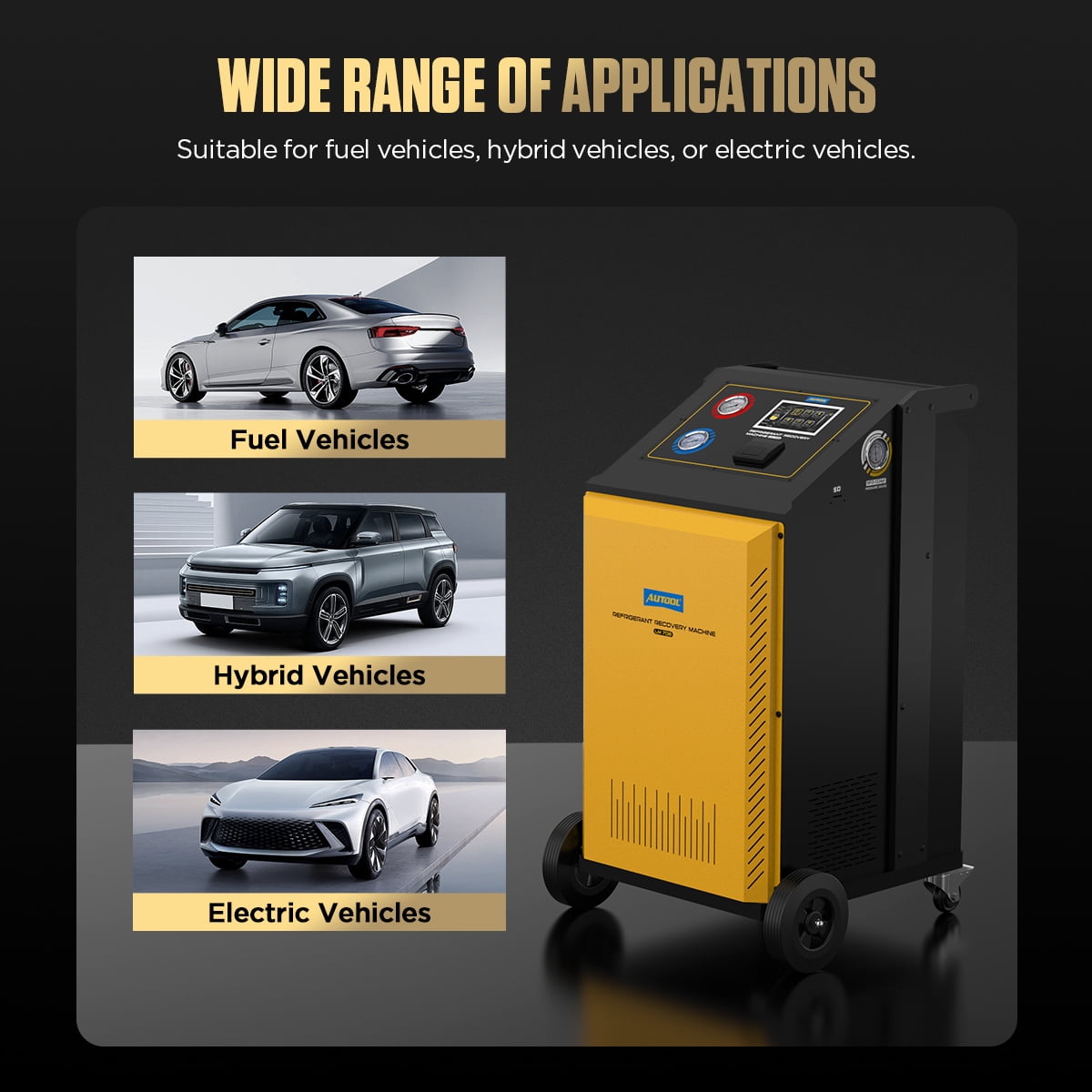 Autool LM708 Automotive AC Recovery Machine, 1100W Automatic Refrigerant Recovery and Recharge for R123a & 1234yf, 7-Inch Touch Screen with Data Print