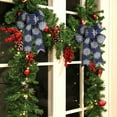 thumbnail image 3 of Taotanxi Christmas Bows for Wreath, Christmas Dark Blue Blue Snowflake Ribbon Bows for Wreaths, Large Tree Topper Bows for Christmas Home Garden Indoor Outdoor Decoration Wreath Ornament Supplies, 3 of 6