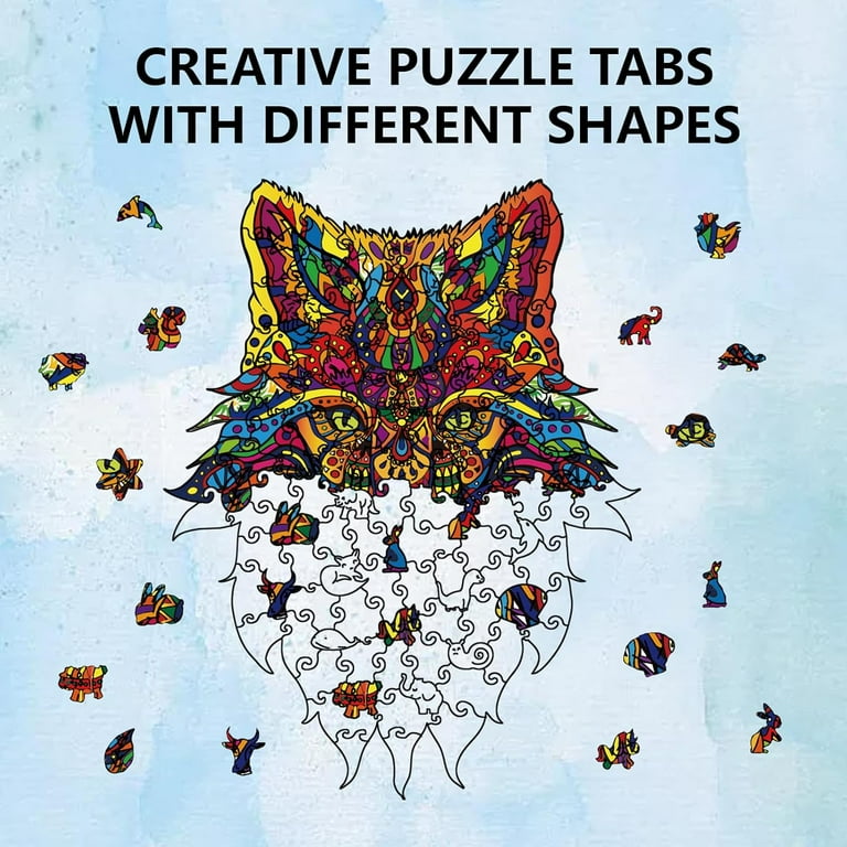 Version 2.1 Fox Wooden Jigsaw Puzzles For Adults, 10 X 13 Inches...