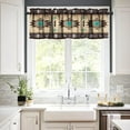 thumbnail image 3 of Aztec Kitchen Curtains, Southwestern Native Tribal Valances for Window,Boho Geometric Printed Short Curtains for Small Windows Cafe Living Room Bedroom 54x18 Inch, 1 Panel, 3 of 5