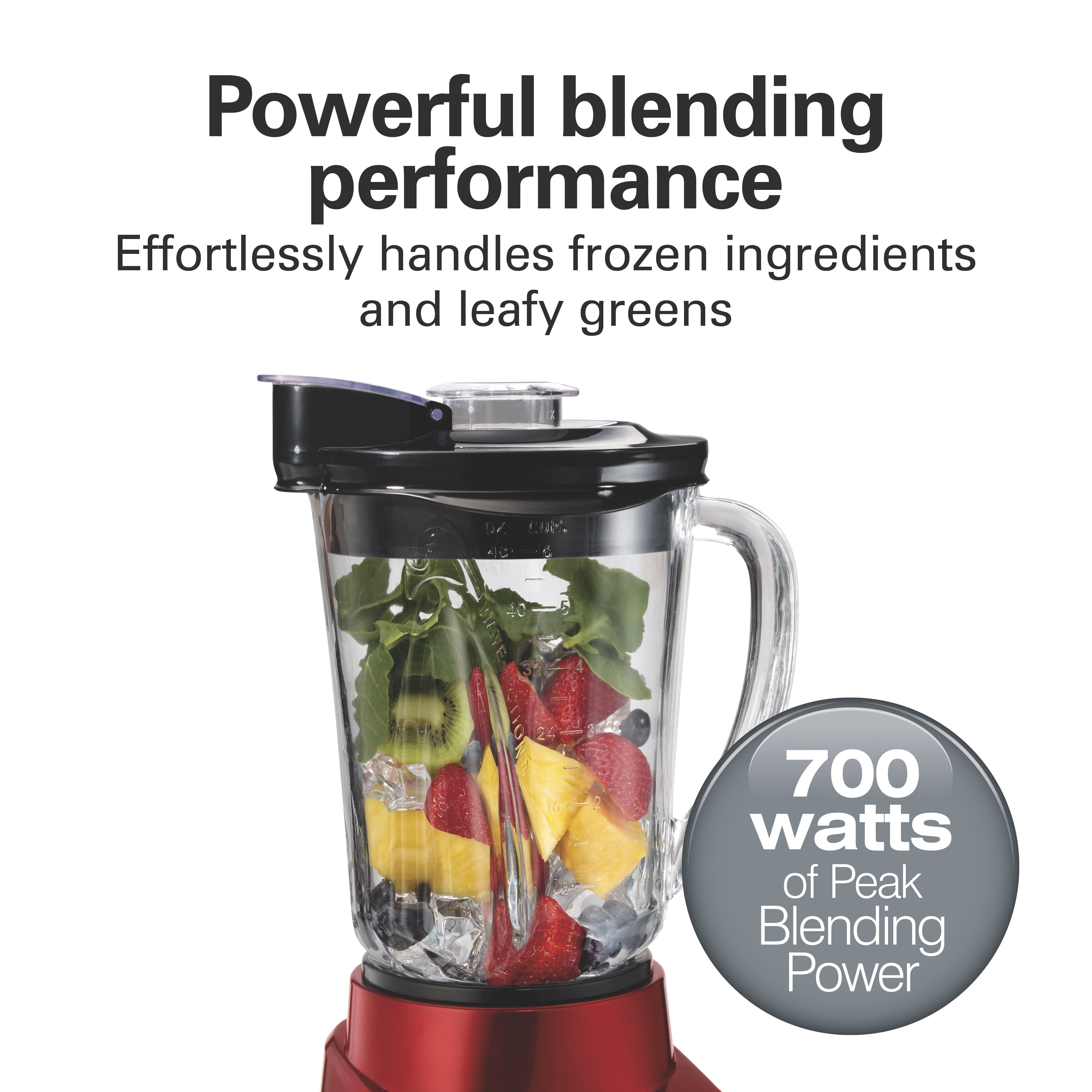 Hamilton Beach Wave Action Blender for Shakes and Smoothies, 48 oz. capacity, Glass Jar, Red, 53519
