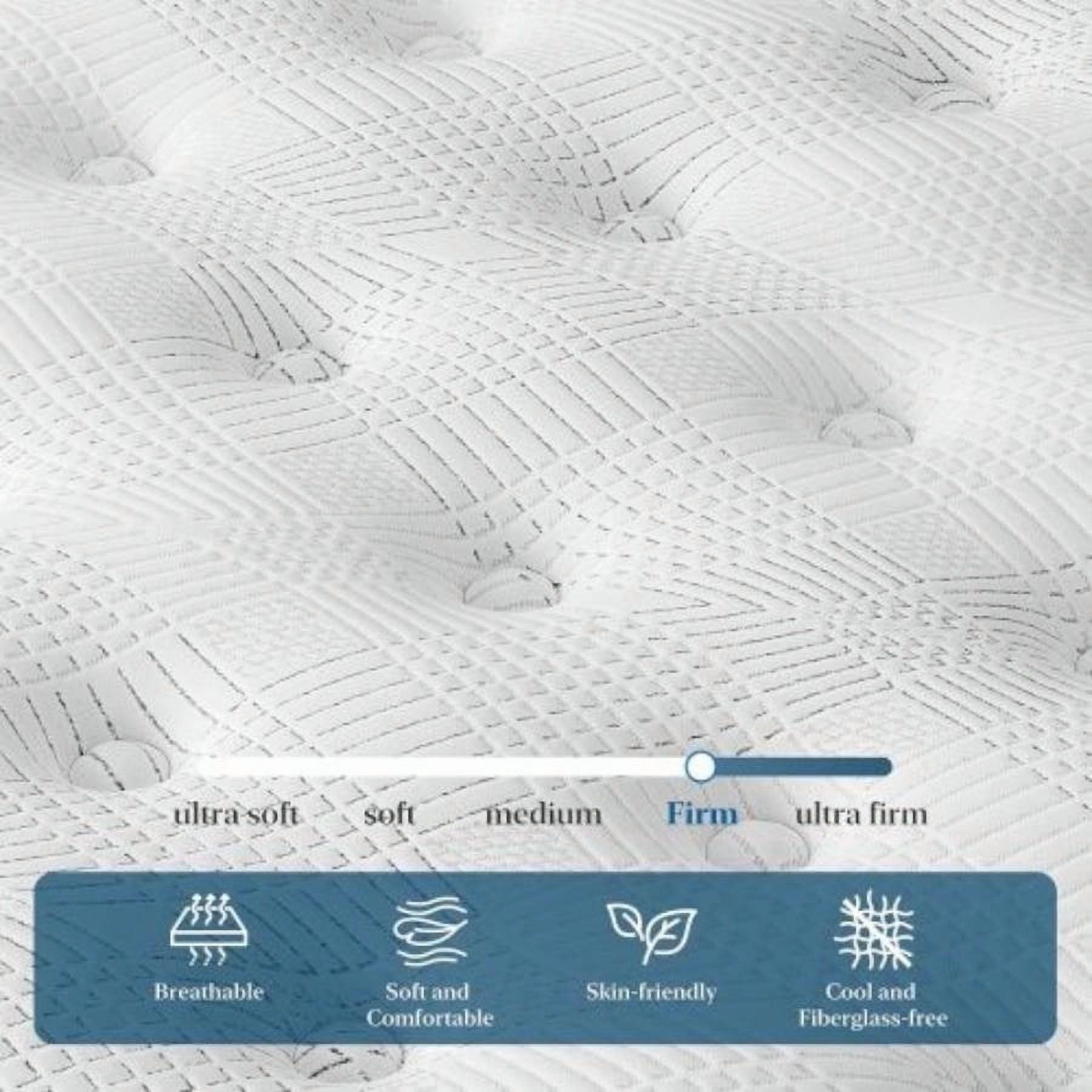14 Inch King Size Hybrid Mattress, Foam Pocket Spring, Medium Firm, Spine Support, Quiet Breathable for Bedroom