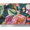 thumbnail image 3 of Soimoi Tissu en Poly Georgette Imprimé Feuilles et Roses au Mètre 52 Pouces de Large, 3 of 3