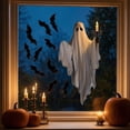 thumbnail image 7 of Halloween Window Clings Giant Ghost Decorations Ghost Decal For Mirror Halloween Window Stickers Halloween Ghost Decor For Glass Mirror Smooth Surfaces,B, 7 of 7
