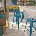 thumbnail image 4 of 30'' High Backless Distressed Black Metal Indoor-Outdoor Barstool, 4 of 7