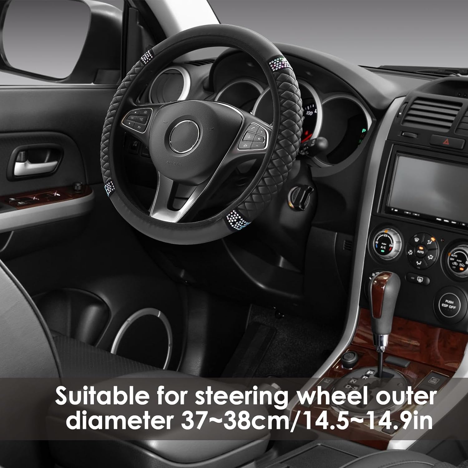 Sentryse Leather Steering Wheel Cover, Universal 15 Inch photo 5