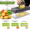 thumbnail image 3 of Vegetable Chopper,Kepeak Pro Onion Chopper, 14 in 1Multifunctional Food Chopper, Kitchen Vegetable Slicer Dicer Cutter,Veggie Chopper With 6 Blades,Carrot Chopper With Container, 3 of 11