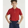 thumbnail image 2 of Real Essentials 3 Pack: Boys' Short Sleeve Jersey Cotton Polo Shirt - Uniform Performance (Ages 4-18), 2 of 6
