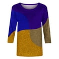 thumbnail image 5 of Pisexur Hauts pour Femmes Grande Taille à Manches Longues, Hauts à Blocs de Couleur, Chandails à Col Rond, Tuniques à Enfiler, Chemises, Blouses, 5 of 5