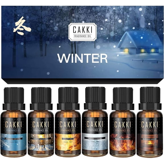 Winter Essential Oils Set - 6 Scents for Diffusers, Candles, Soaps, Gifts