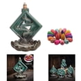 thumbnail image 3 of de cerámica, soporte de de reflujo, de té, quemador cascada, adorno de budismo, decoración para hogar, salón de Cuadrado perfecl Incensario de incienso de reflujo, 3 of 7