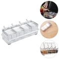 thumbnail image 2 of Clear Seasoning Container Set – 4 Compartment Spice Organizer with Lid for Kitchen Counter – White Base, Portable Storage for Salt, Pepper, Herbs, 2 of 5
