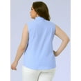 thumbnail image 4 of DARING DIVA Women's Plus Sleeveless Button Down Fashion Tank Top 2X Light Blue, 4 of 6