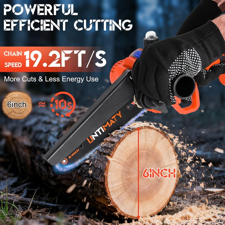 UNTIMATY Mini Cordless Chainsaw 6 inch, 21V Battery photo 6