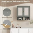 thumbnail image 5 of LDAILY Bathroom Wall Cabinet, Over The Toilet Storage Cabinet with Adjustable Shelf and Vanity Mirrored Doors, Medicine Cabinet Mirror, Bathroom Organizers and Storage for Kitchen, Office (Gray), 5 of 9