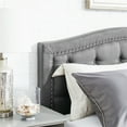 thumbnail image 3 of DeCoro Austin Diamond Tufted Upholstered Platform Bed | Headboard and Wood Frame with Wood Slat Support, King, Peyton Steel, 3 of 10