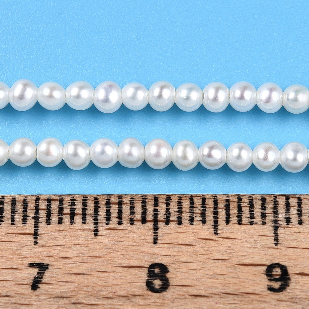 Natural Nucleated Pearl Beads Strands Round Creamy White 2~2.5mm Hole: 0.4mm 166~168pcs/strand 15.24~15.39''(38.7~39.1cm)