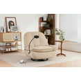 thumbnail image 2 of Power Recliner with 270 Degrees Swivel Glider, Modern Sofa Chair with USB Interfaces and Mobile Phone Holders, Swivel Glider Chair for Living Room, Bedroom, Camel, 2 of 8