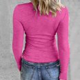 thumbnail image 6 of larppty Womens Long Sleeve Stretch Crewneck Ribbed T-Shirt Fitted Casual Basic Tops (Hot Pink, XL), 6 of 7