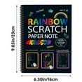thumbnail image 3 of Magic Rainbow Scratch Art Paper Set for Kids - 10 Sheets Crafts Notes Boards with 2 Wooden Stylus Tools, 3 of 9