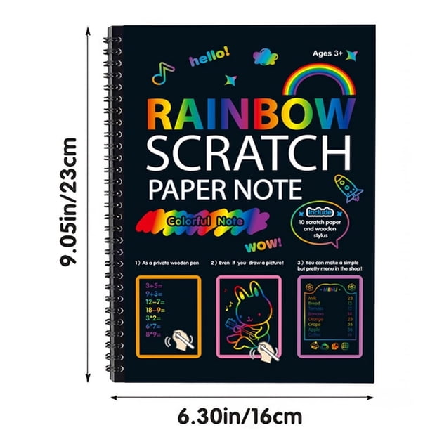 Set De 24 Hojas Rasca Y Colorea Con Temática Halloween – 6 Diseños, Incluye Lápiz De Madera Y Cuerdas Elásticas
