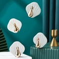 thumbnail image 2 of Gancho de pared decorativo - Acero inoxidable/adhesivo, 4 piezas, para cocina/baño, resistente/impermeable, 2 of 6