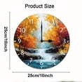 thumbnail image 2 of ZXCXRQFa Autumn Waterfalls Wood Wall Clock Silent Non-Ticking Kitchen Desk Clock Battery Operated Analog Decorative Round Clocks 10 in Garden Home Decor, 2 of 7