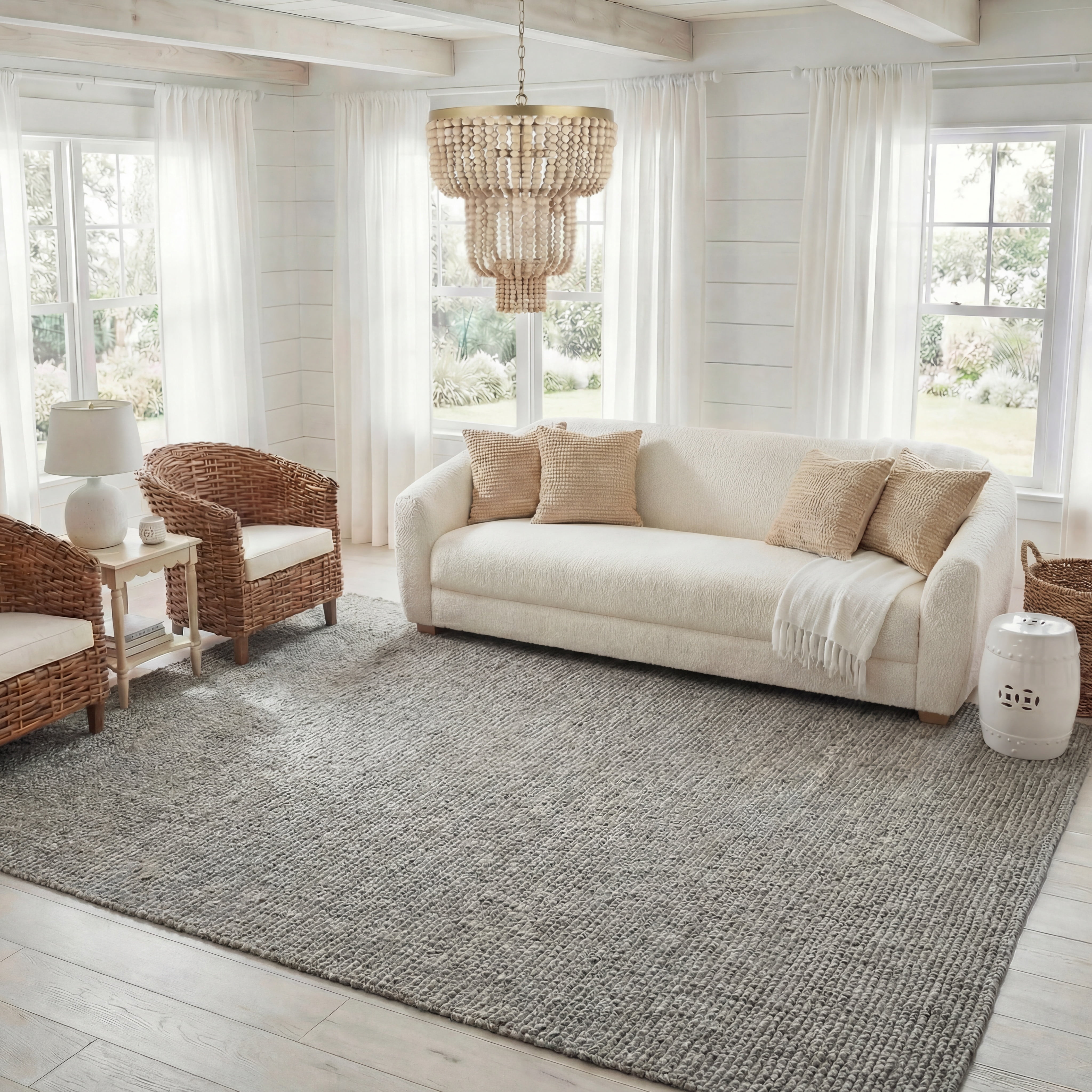 Safavieh Natural Fiber Levi Solid Area Rug, Light Gray, 5' x 8'