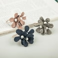 thumbnail image 2 of Camellia Flower Faux Pearl Hair Tie Ring Rope Women Elastic Ponytail Holder, 2 of 8