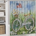 thumbnail image 5 of Shower Curtain Sets with Rugs 4 Piece with Rugs Toilet Lid Cover And Bath Mat Bicycle with An American Flag Wildflowers And Daisies Durable And Waterproof A Basket of Flowers Vintage Bicycle, 5 of 8