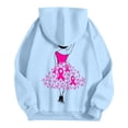 thumbnail image 7 of Fiaer,Women Cancer Sweatshirts Breast Cancer Hoodies Pink Ribbon with Butterfly Graphic Plus Size Tops Cancer Awareness Support Blue S, 7 of 7